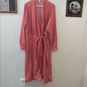 New, Time and Tru Red Striped Wrap Dress